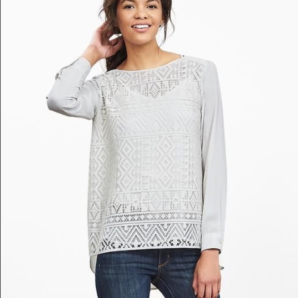 Banana Republic lace front blouse